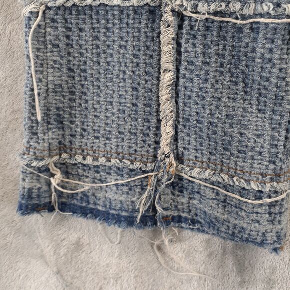 Fashion Nova Men 40 Cross Me Textured Stacked Slim Flare Jeans Vintage Blue Wash - Picture 5 of 11